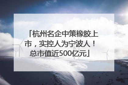 杭州名企中策橡胶上市，实控人为宁波人！总市值近500亿元