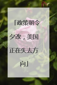 政策朝令夕改，美国正在失去方向