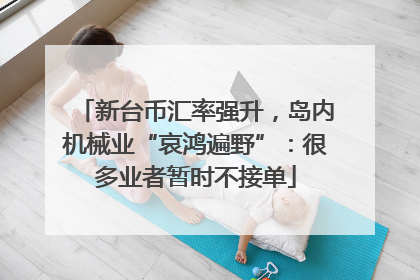 新台币汇率强升，岛内机械业“哀鸿遍野”：很多业者暂时不接单