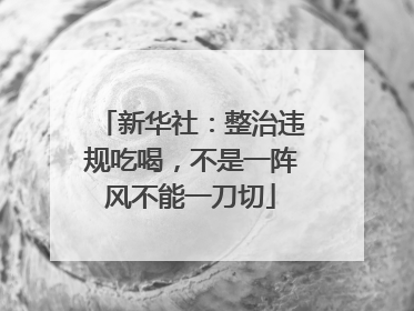 新华社：整治违规吃喝，不是一阵风不能一刀切
