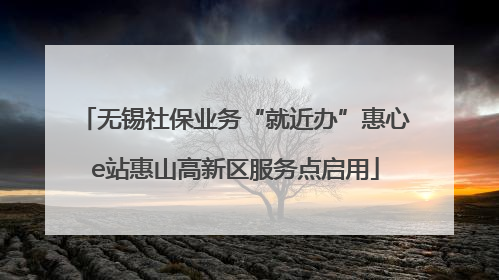 无锡社保业务“就近办”惠心e站惠山高新区服务点启用