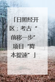 日照经开区：考古“前移一步” 项目“降本提速”