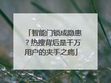 智能门锁成隐患？热搜背后是千万用户的夹手之痛