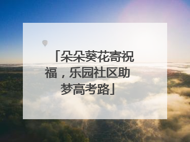 朵朵葵花寄祝福，乐园社区助梦高考路