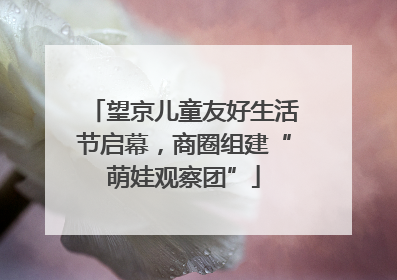 望京儿童友好生活节启幕，商圈组建“萌娃观察团”