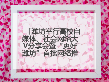 潍坊举行高校自媒体、社会网络大V分享会暨“更好潍坊”首批网络推介官聘任仪式