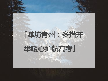 潍坊青州：多措并举暖心护航高考