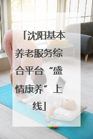沈阳基本养老服务综合平台“盛情康养”上线