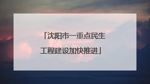 沈阳市一重点民生工程建设加快推进