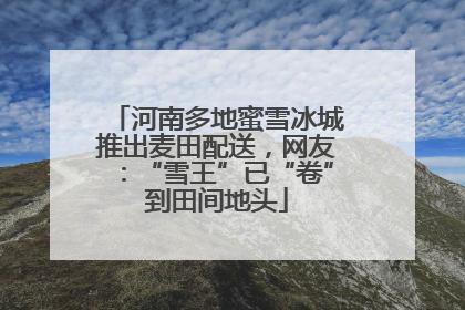 河南多地蜜雪冰城推出麦田配送，网友：“雪王”已“卷”到田间地头
