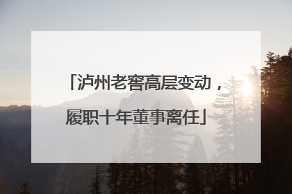 泸州老窖高层变动，履职十年董事离任