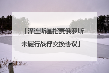 泽连斯基指责俄罗斯未履行战俘交换协议