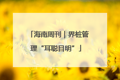海南周刊｜界桩管理“耳聪目明”
