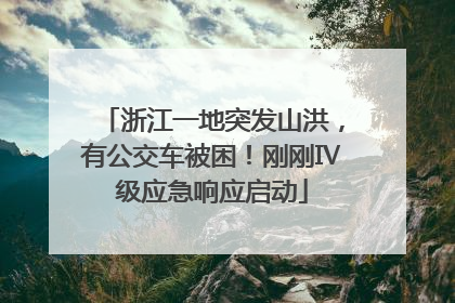 浙江一地突发山洪，有公交车被困！刚刚Ⅳ级应急响应启动