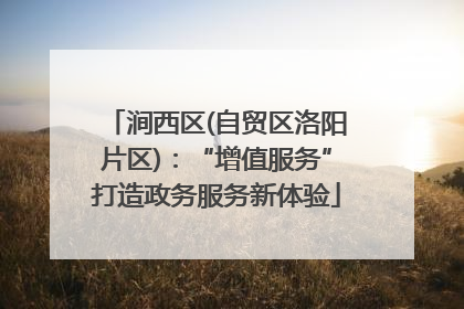 涧西区(自贸区洛阳片区)：“增值服务”打造政务服务新体验