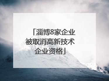 淄博8家企业被取消高新技术企业资格