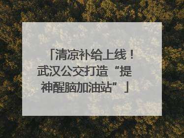 清凉补给上线！武汉公交打造“提神醒脑加油站”