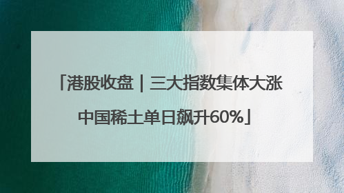 港股收盘｜三大指数集体大涨 中国稀土单日飙升60%