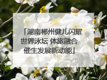 湖南郴州健儿闪耀世界泳坛 体旅融合催生发展新动能