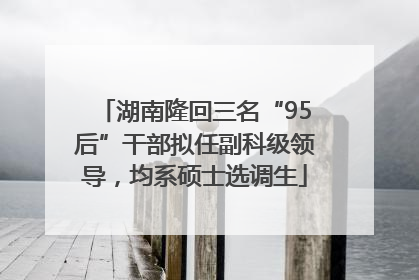 湖南隆回三名“95后”干部拟任副科级领导，均系硕士选调生