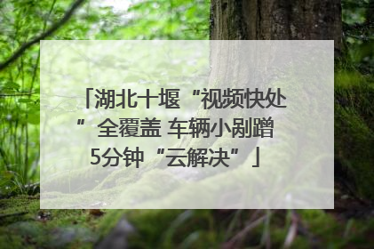 湖北十堰“视频快处”全覆盖 车辆小剐蹭5分钟“云解决”
