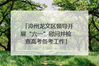 漳州龙文区领导开展“六一”慰问并检查高考备考工作