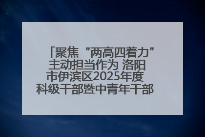 聚焦“两高四着力” 主动担当作为 洛阳市伊滨区2025年度科级干部暨中青年干部培训班开班