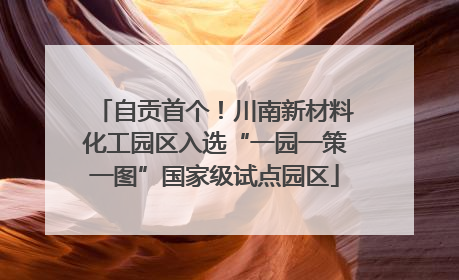 自贡首个！川南新材料化工园区入选“一园一策一图”国家级试点园区