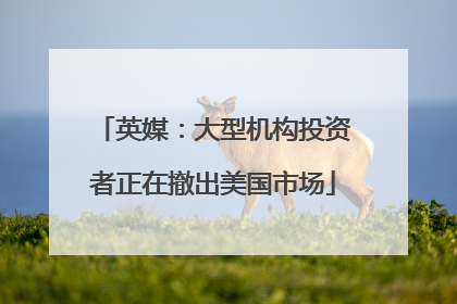 英媒：大型机构投资者正在撤出美国市场