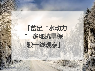 蓄足“水动力” 多地抗旱保粮一线观察