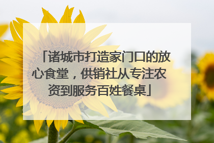 诸城市打造家门口的放心食堂，供销社从专注农资到服务百姓餐桌