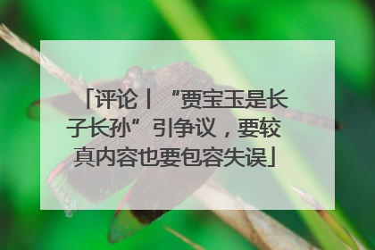 评论丨“贾宝玉是长子长孙”引争议，要较真内容也要包容失误