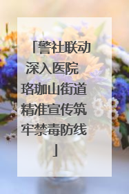 警社联动深入医院 珞珈山街道精准宣传筑牢禁毒防线