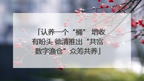 认养一个“桶” 增收有盼头 德清推出“共富数字渔仓”众筹共养