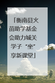 衡南县火苗助学基金会助力城关学子“坐”享新课堂