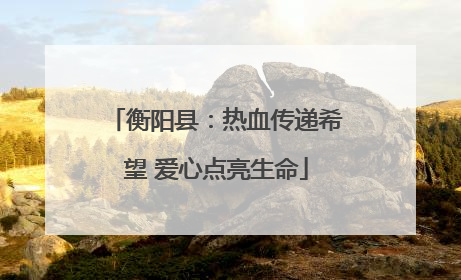衡阳县：热血传递希望 爱心点亮生命