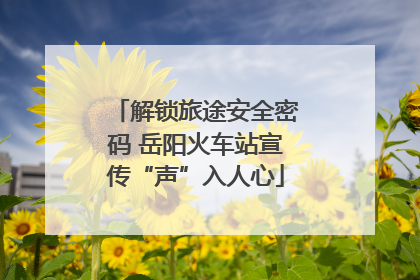 解锁旅途安全密码 岳阳火车站宣传“声”入人心