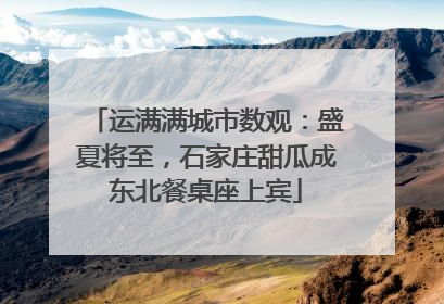 运满满城市数观：盛夏将至，石家庄甜瓜成东北餐桌座上宾