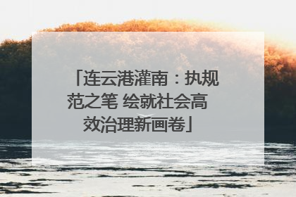 连云港灌南：执规范之笔 绘就社会高效治理新画卷