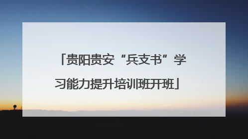 贵阳贵安“兵支书”学习能力提升培训班开班