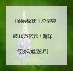 财经聚焦丨总量突破10万亿元！海洋经济动能澎湃