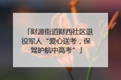 财源街道财西社区退役军人“爱心送考，保驾护航中高考”