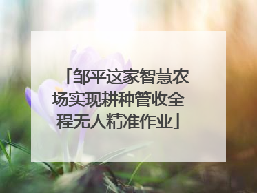 邹平这家智慧农场实现耕种管收全程无人精准作业