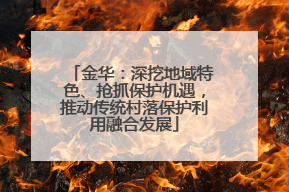 金华：深挖地域特色、抢抓保护机遇，推动传统村落保护利用融合发展