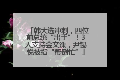韩大选冲刺，四位前总统“出手”！3人支持金文洙，尹锡悦被指“帮倒忙”