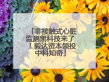 非接触式心脏监测黑科技来了！毅达资本领投中科知奇