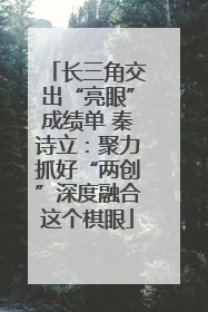 长三角交出“亮眼”成绩单 秦诗立：聚力抓好“两创”深度融合这个棋眼