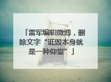 雷军编辑微博，删除文字“诋毁本身就是一种仰望”