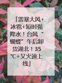 雷暴大风+冰雹+短时强降水！台风“蝴蝶”午后卸货湖北！35℃+又火速上线