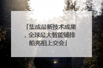 集成最新技术成果，全球最大智能铺排船亮相上交会